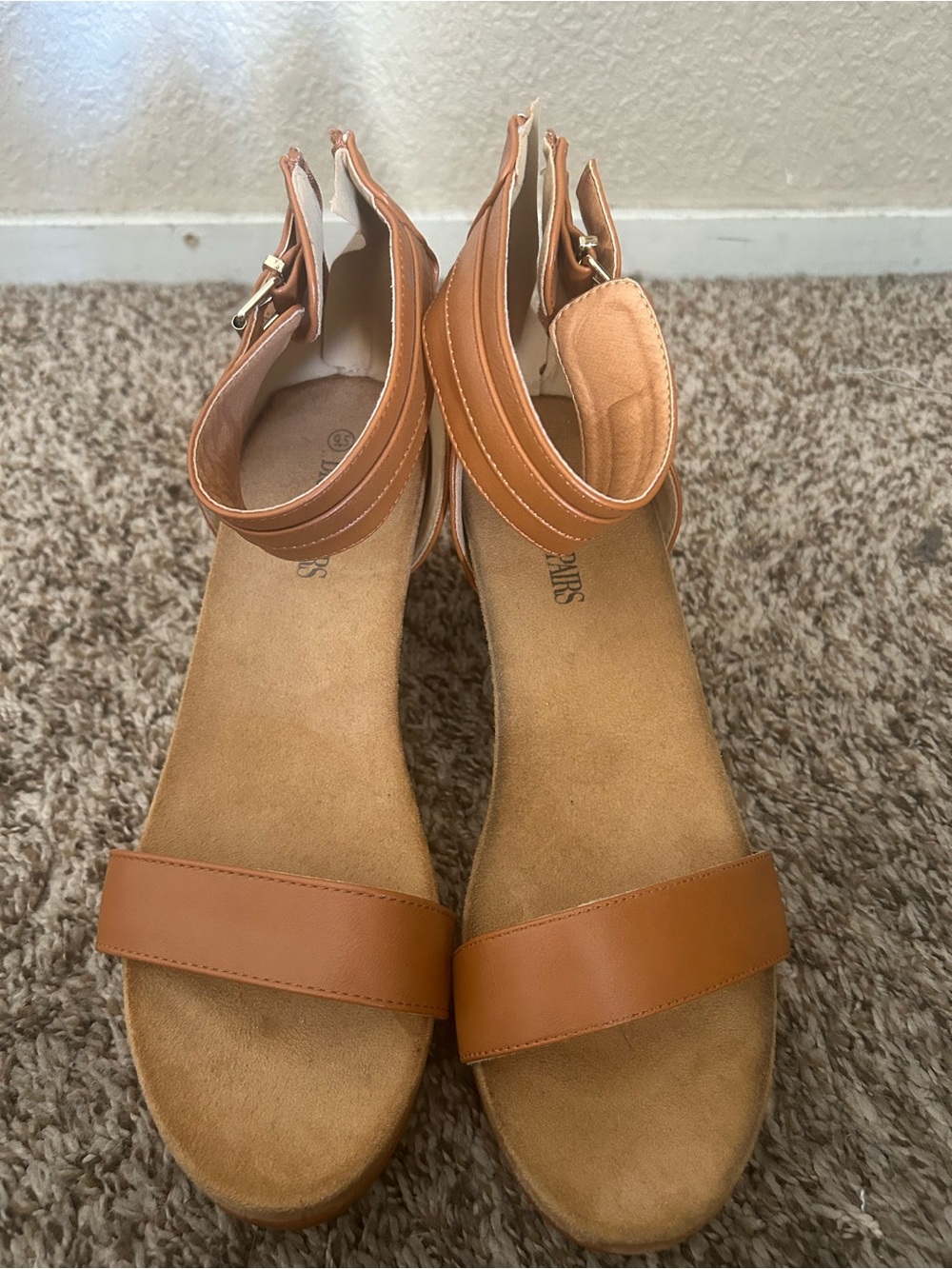 Dream Pairs Women’s Ankle-Strap Sandals in Brown Tan